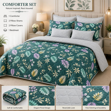 Quilted Comforter Set 6 Pcs
