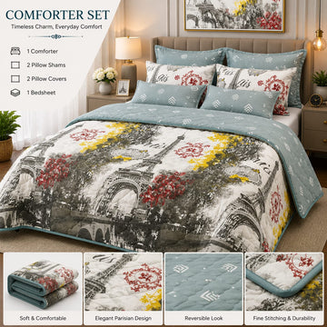 Paris Eiffel Tower Comforter Set