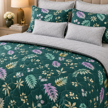 Emerald Botanical Leaf Comforter Set